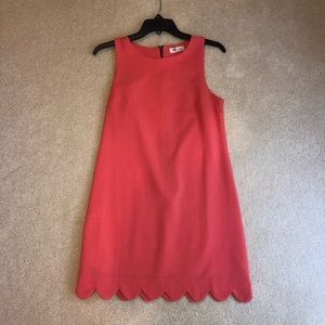 Orange scalloped shift dress. Size small